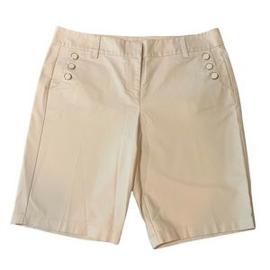 Ann Taylor Cream 3 Pearl Button Sailor Shorts- size 10